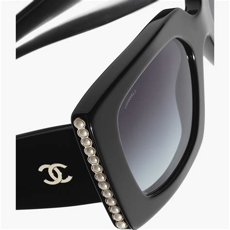 black chanel sunglasses with pearl